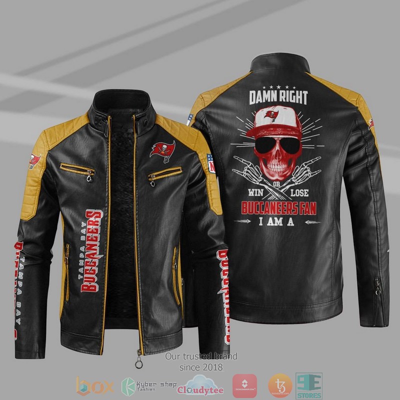 NFL Tampa Bay Buccaneers I Am A Buccaneers Fan Block Leather Jacket 1