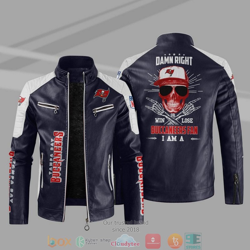 NFL Tampa Bay Buccaneers I Am A Buccaneers Fan Block Leather Jacket 1 2