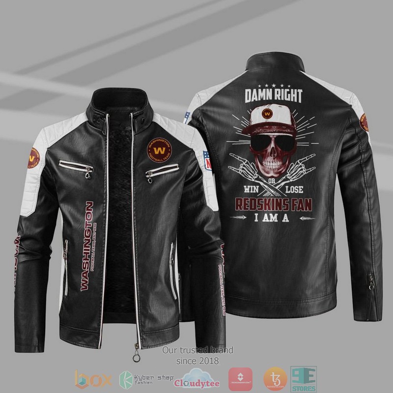 NFL Washington Football Team I Am A Redskins Fan Block Leather Jacket