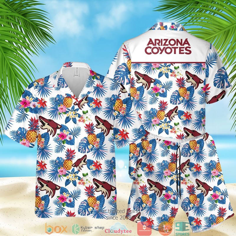 NHL Arizona Coyotes Pineapple Hawaian Summer Outfit 1 NHL Arizona Coyotes Pineapple Hawaian Summer Outfit