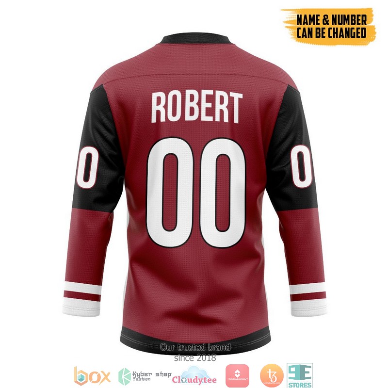 NHL Born A Arizona Coyotes Fan Just Like My Grandma Custom Name And Number Hockey Jersey 2 NHL Born A Arizona Coyotes Fan Just Like My Grandma Custom Name And Number Hockey Jersey 1