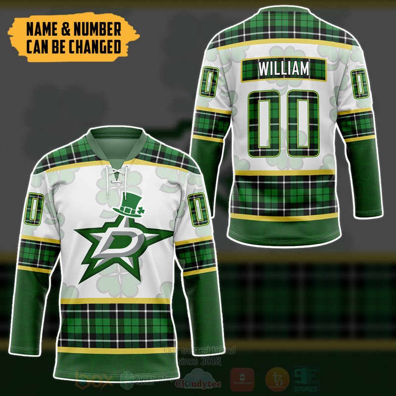 BEST NHL Dallas Stars St Patrick Day Personalized Jersey Hockey 3 NHL Dallas Stars St Patrick Day Personalized Hockey Jersey 1 2