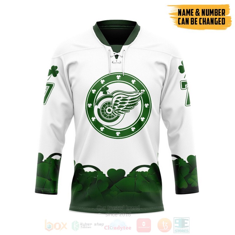 NHL Detroit Red Wings 2022 St Patrick Day Personalized Hockey Jersey