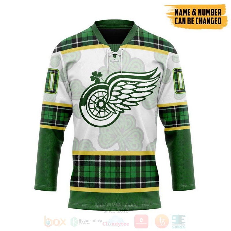 NHL Detroit Red Wings NHL St Patrick Days Concepts Personalized Hockey Jersey