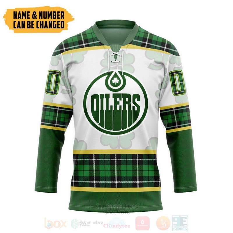 NHL Edmonton Oilers St Patrick Day Personalized Hockey Jersey