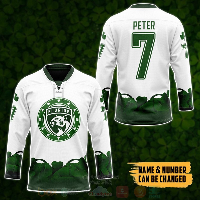 BEST NHL Florida Panthers 2022 St Patrick Day Personalized Jersey Hockey 4 NHL Florida Panthers 2022 St Patrick Day Personalized Hockey Jersey 1 2 3