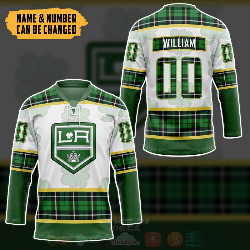 BEST NHL Los Angeles Kings St Patrick Day Personalized Jersey Hockey 3 NHL Los Angeles Kings St Patrick Day Personalized Hockey Jersey 1 2