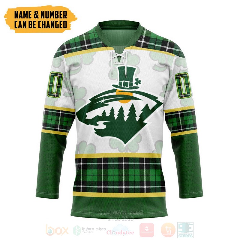 NHL Minnesota Wild St Patrick Day Personalized Hockey Jersey