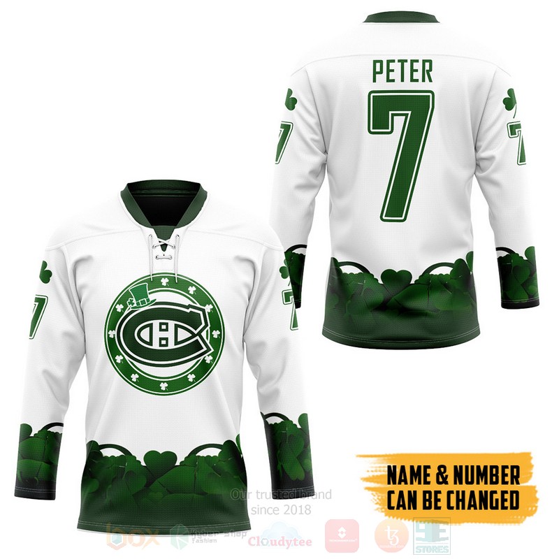 BEST NHL Montreal Canadiens 2022 St Patrick Day Personalized Jersey Hockey 3 NHL Montreal Canadiens 2022 St Patrick Day Personalized Hockey Jersey 1 2