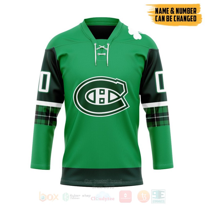 NHL Montreal Canadiens St Patricks Day Personalized Hockey Jersey