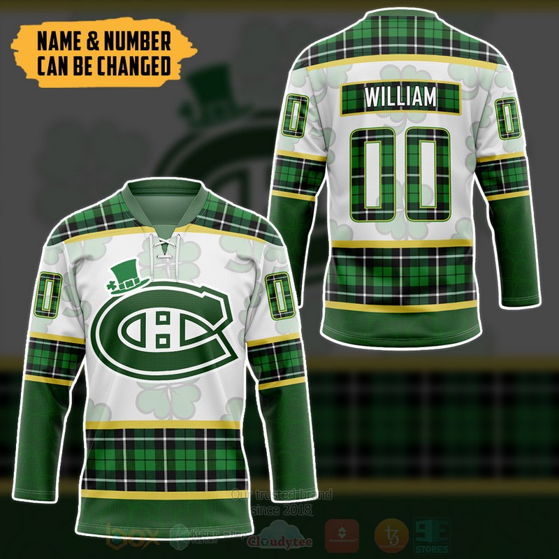 BEST NHL Montreal Canadiens St Patrick Day Personalized Jersey Hockey 3 NHL Montreal Canadiens St Patrick Day Personalized Hockey Jersey 1 2
