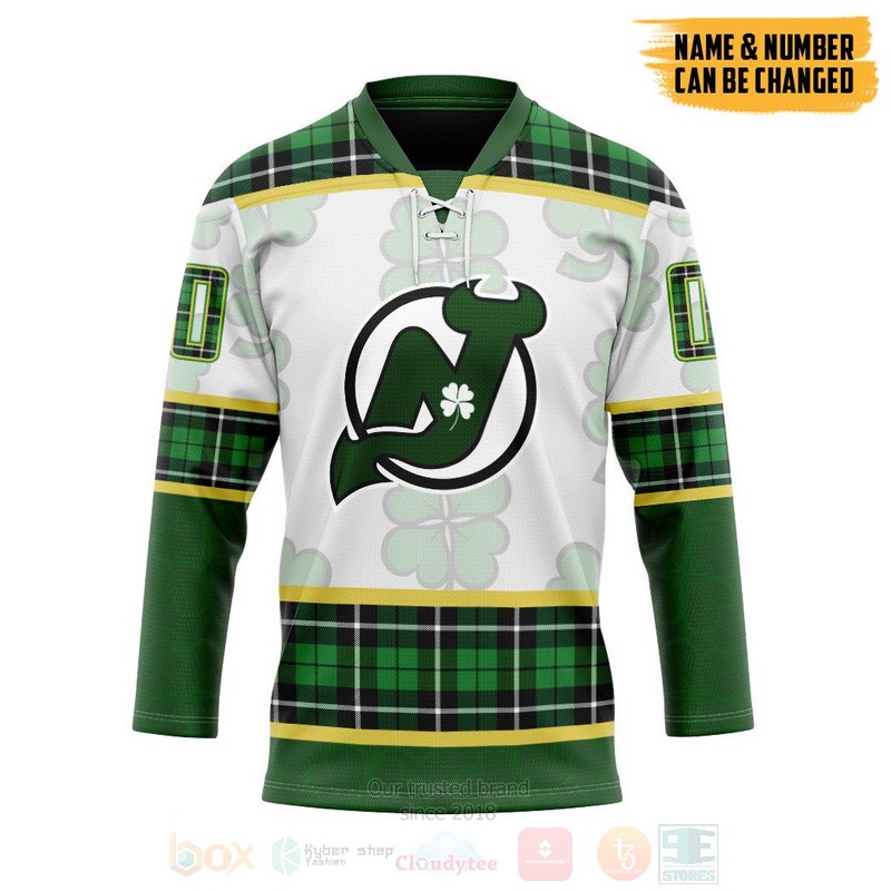 NHL New Jersey Devils St Patrick Day Personalized Hockey Jersey