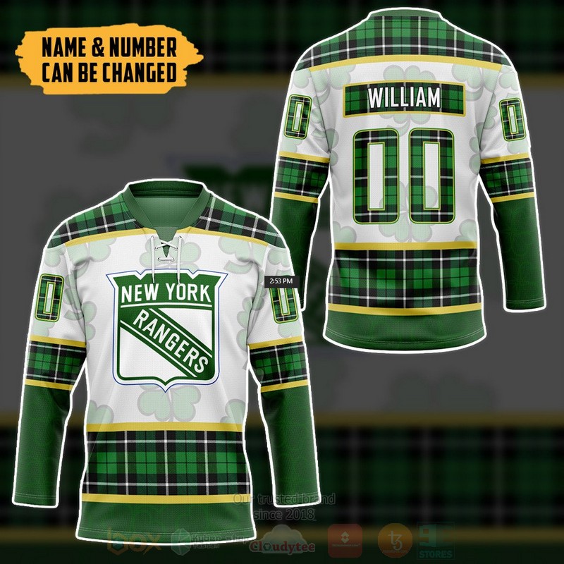 BEST NHL New York Rangers St Patrick Day Personalized Jersey Hockey 3 NHL New York Rangers St Patrick Day Personalized Hockey Jersey 1 2