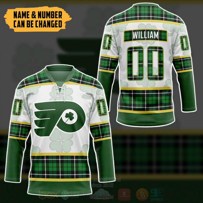 BEST NHL Philadelphia Flyers St Patrick Day Personalized Jersey Hockey 3 NHL Philadelphia Flyers St Patrick Day Personalized Hockey Jersey 1 2