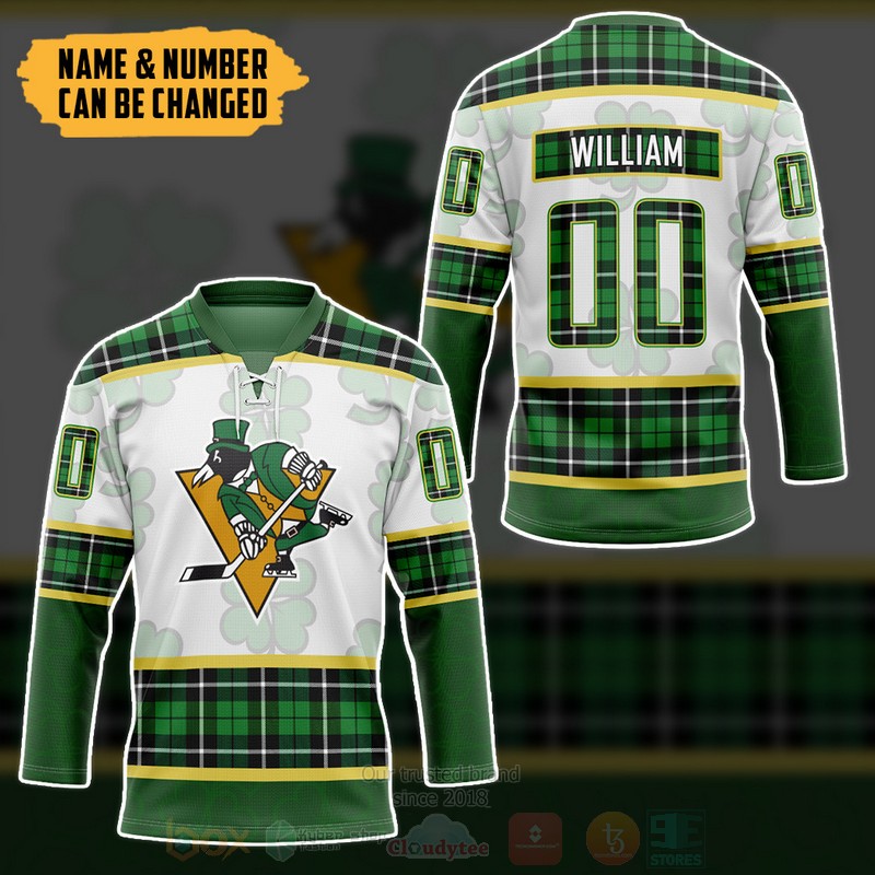 BEST NHL Pittsburgh Penguins St Patrick Day Personalized Jersey Hockey 3 NHL Pittsburgh Penguins St Patrick Day Personalized Hockey Jersey 1 2