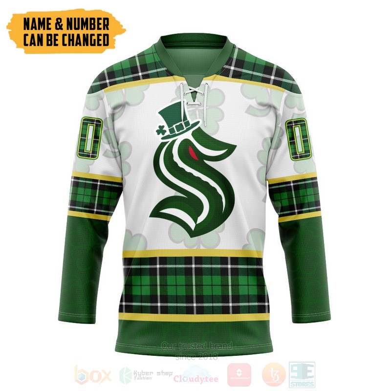 NHL Seattle Kraken St Patrick Day Personalized Hockey Jersey