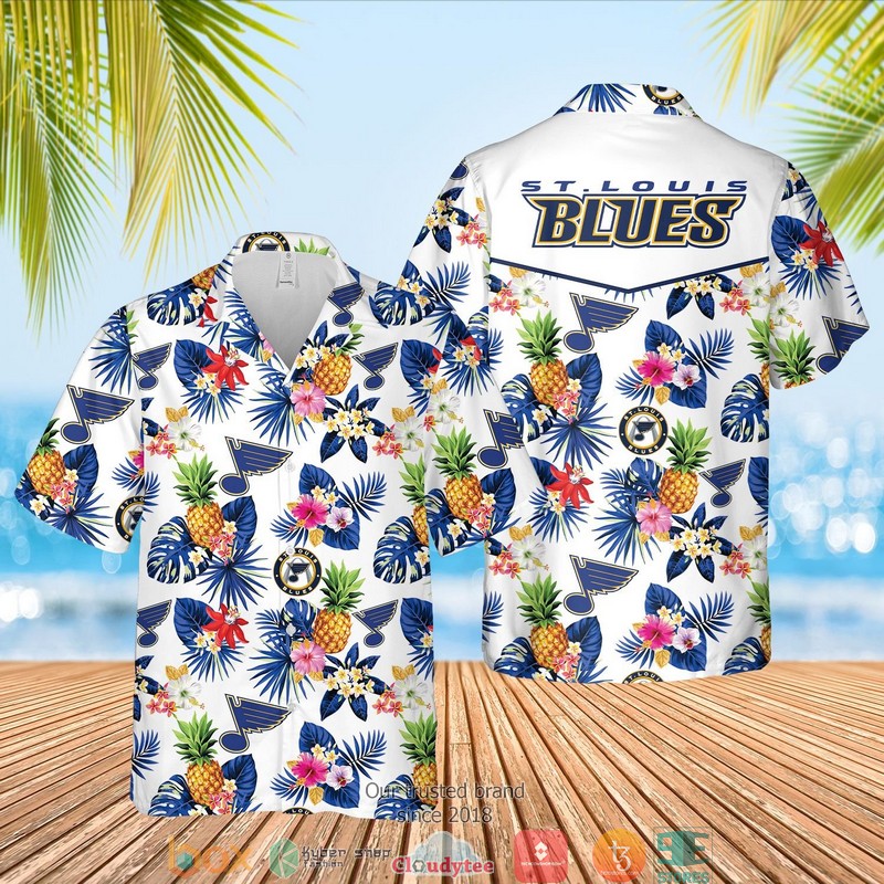 NHL St. Louis Blues Pineapple Hawaian Summer Outfit 2 NHL St Louis Blues Pineapple Hawaian Summer Outfit 1