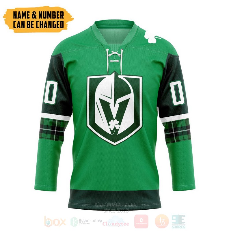 NHL Vegas Golden Knights St Patricks Day Personalized Hockey Jersey