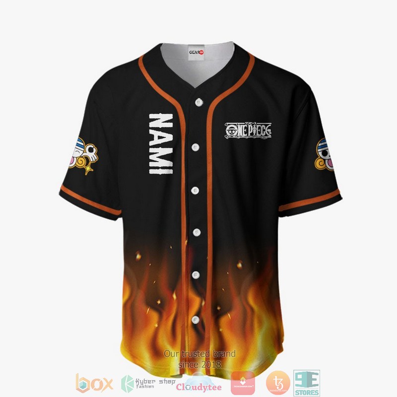 Nami One Piece Baseball Jersey Shirt 2 Nami One Piece Baseball Jersey Shirt 1