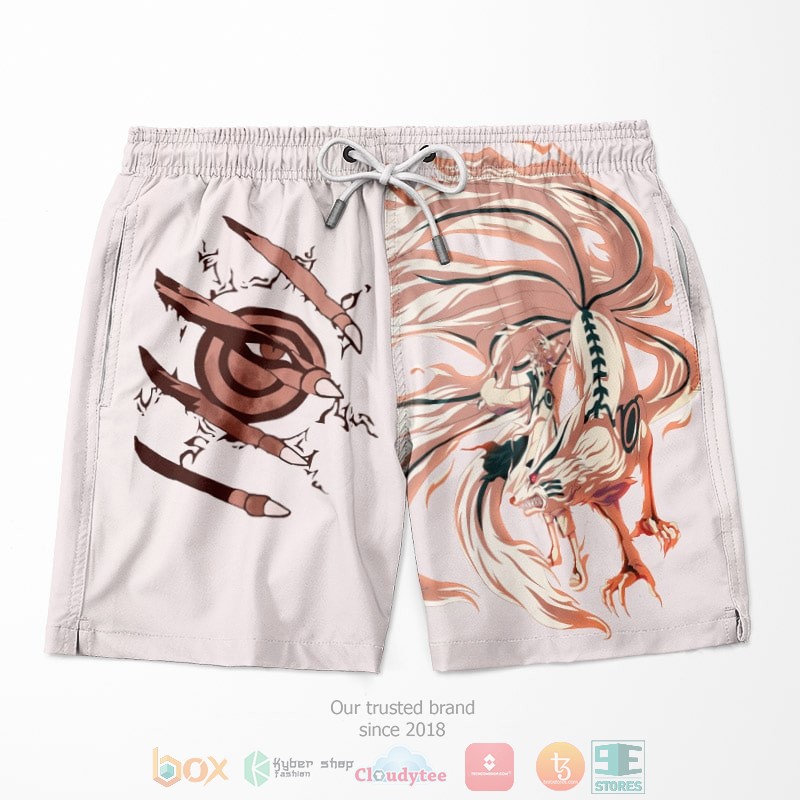 HOT Naruto Kurama Jinchuuriki Naruto Beach Shorts 3 Naruto Kurama Jinchuuriki Naruto Shorts