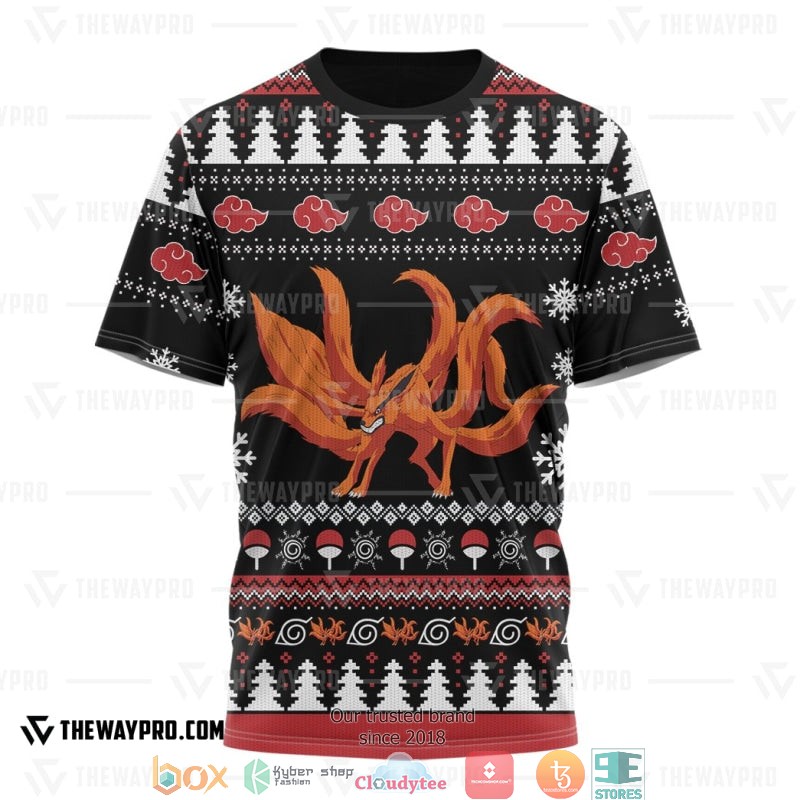 Naruto Nine Tailed Christmas Ugly Pattern T Shirt