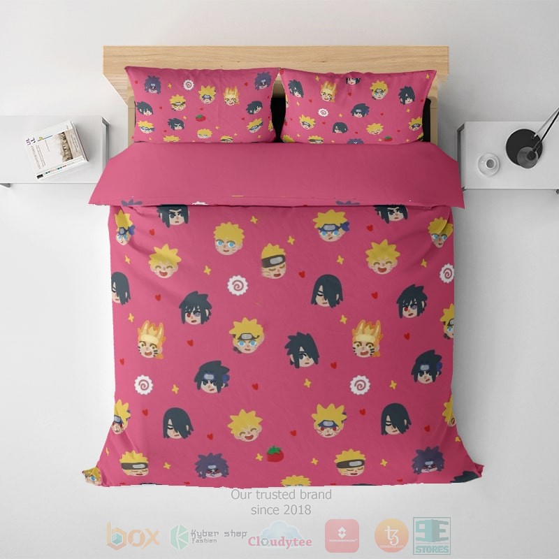 HOT Naruto Sasuke Chibi Cool Art Bedroom Bedding Set 1 Naruto Sasuke Chibi Cool Art Bedding Set