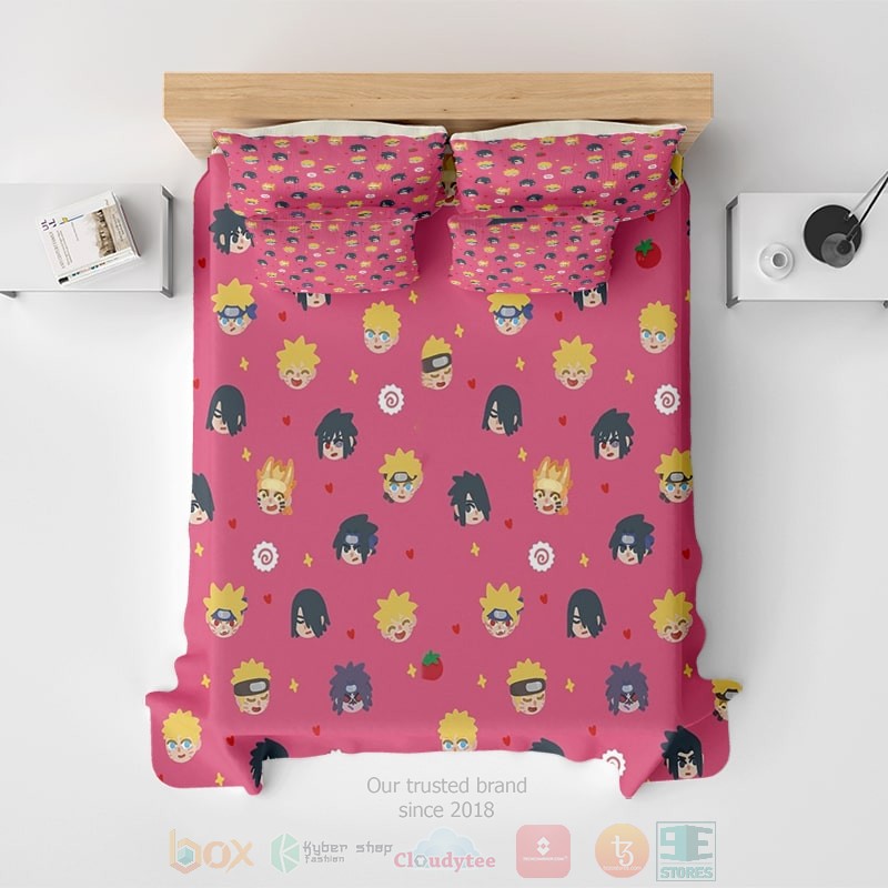 HOT Naruto Sasuke Chibi Cool Art Bedroom Bedding Set 3 Naruto Sasuke Chibi Cool Art Bedding Set 1 2