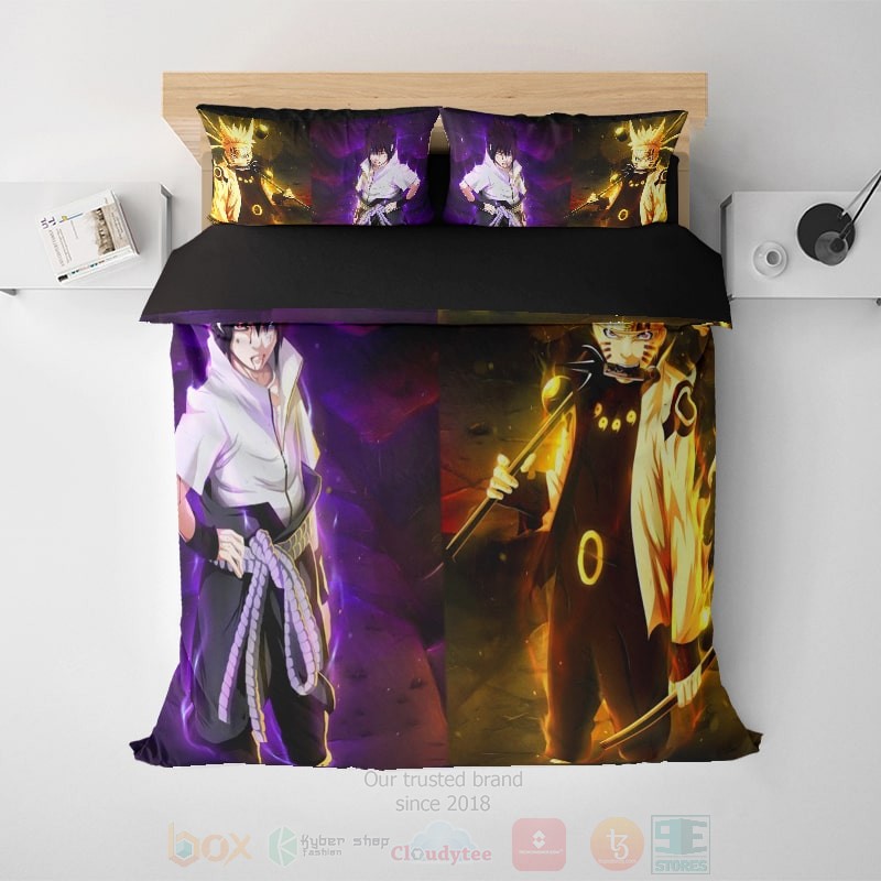 Naruto Sasuke Pair Brushed Comforter Bedding Set