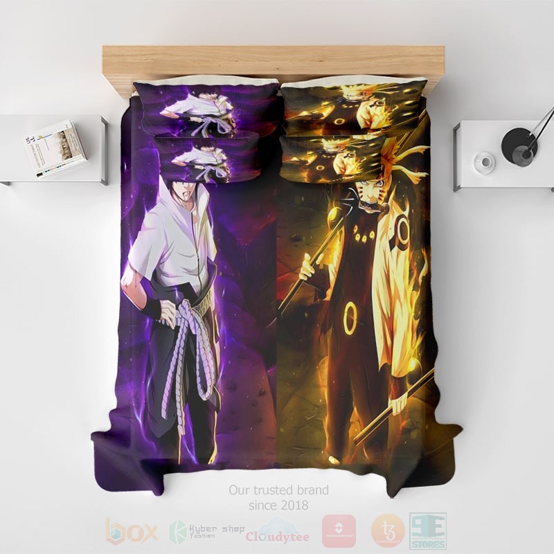 Naruto Sasuke Pair Brushed Comforter Bedding Set 1