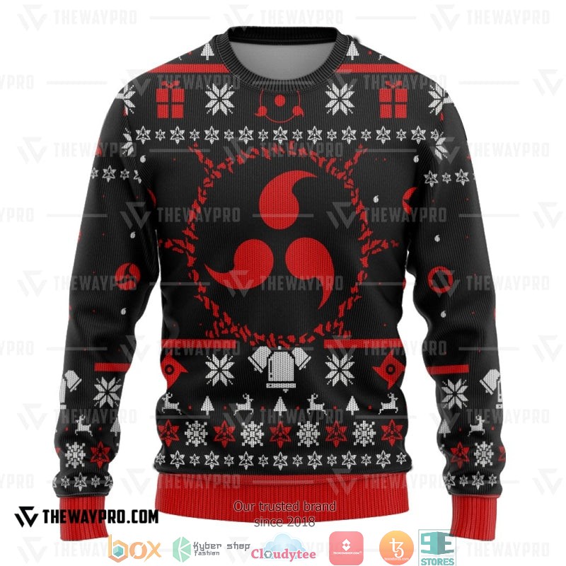 Naruto Sharingan Christmas Ugly Imitation Knitted Sweatshirt 2 Naruto Sharingan Christmas Ugly Imitation Knitted Sweatshirt 1