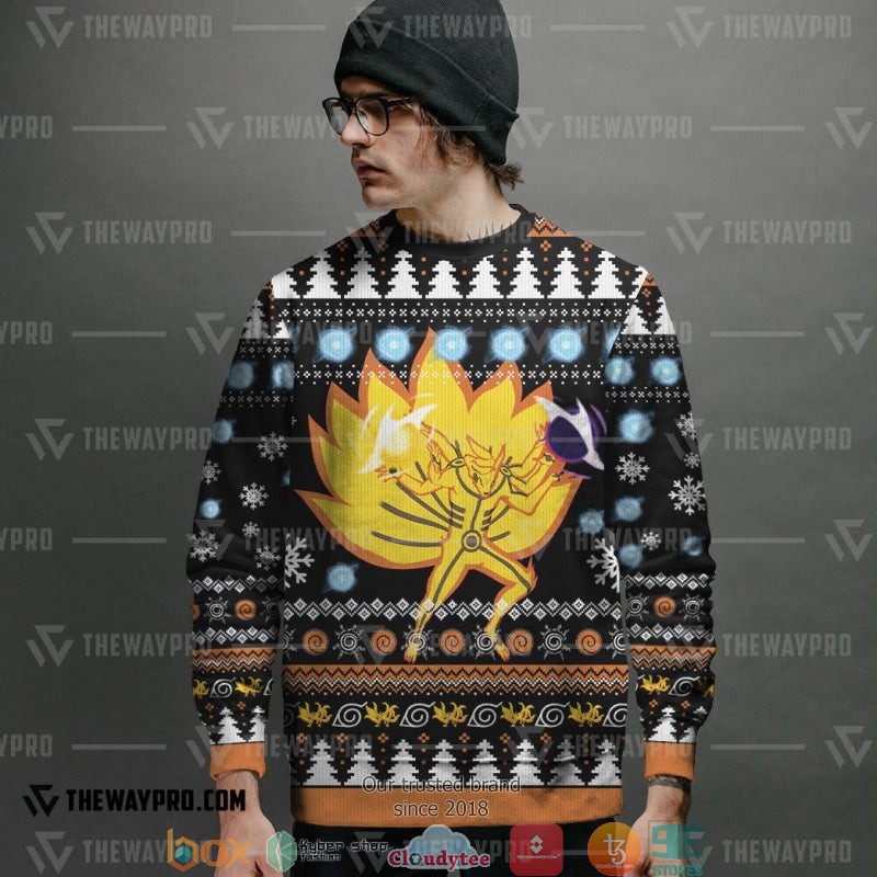 Naruto Shippuden Asura Kurama Mode Christmas Ugly Pattern Sweatshirt