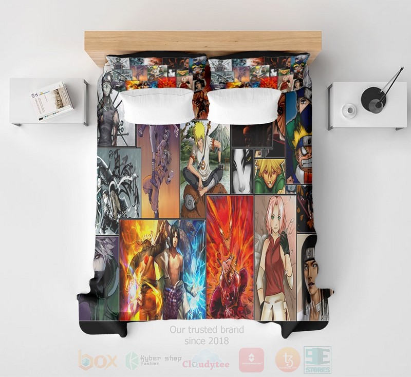 BEST Naruto Team Seven Poster Style Reversible Embossed Anime Duvet Cover Bed Sets 3 Naruto Team Seven Poster Style Reversible Embossed Anime Bedding Set 1 2
