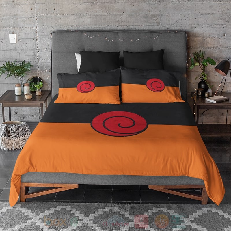 Naruto Uzamaki Clan Emblem Embossed Naruto Bedding Set 1