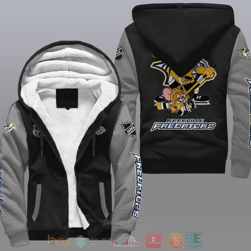 NEW Nashville Predators NHL Tom And Jerry Fleece Hoodie Jacket 2 Nashville Predators NHL Tom And Jerry Fleece Hoodie 1
