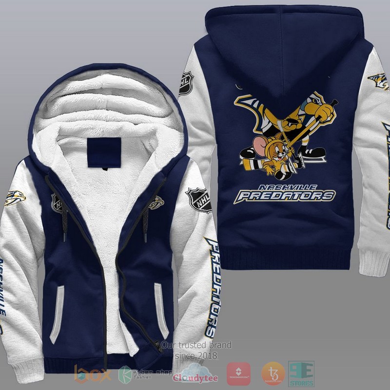 NEW Nashville Predators NHL Tom And Jerry Fleece Hoodie Jacket 3 Nashville Predators NHL Tom And Jerry Fleece Hoodie 1 2