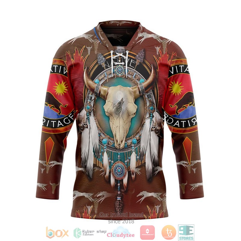 Native American Buffalo Hockey Jersey Shirt