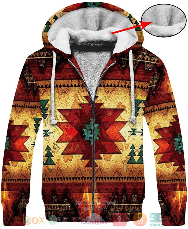 Native American Pattern red yellow 3D Shirt Hoodie 1 2 3 4 5 6