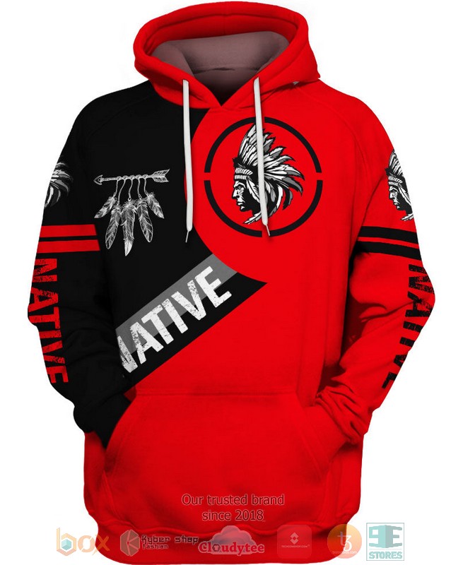 Native American black red 3D Shirt Hoodie