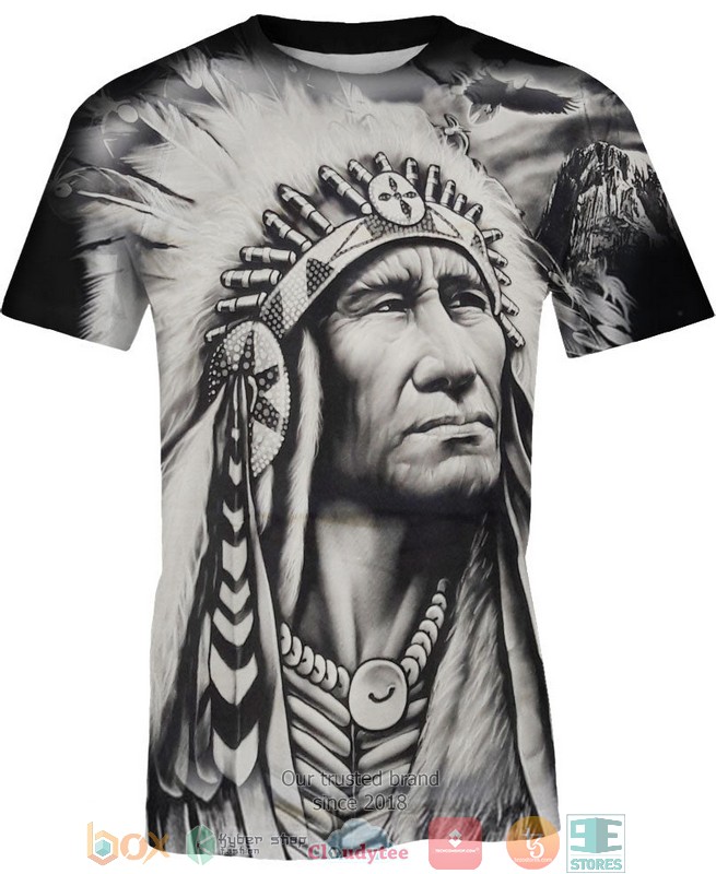Native American black white 3D Shirt Hoodie 1