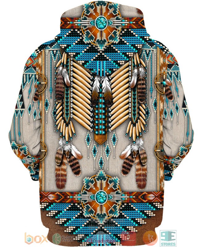 NEW Native American pattern brown grey All Over Printed 3D Hoodie 2 Native American pattern brown grey 3D Hoodie 1