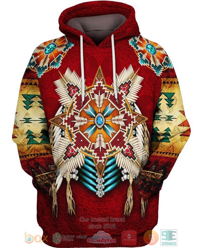 HOT Native American pattern red All Over Printed 3D Hoodie 1 Native American pattern red 3D Hoodie