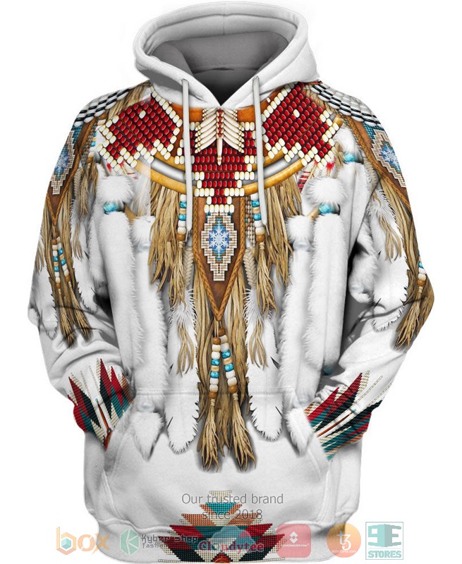 Native American white 3D Hoodie
