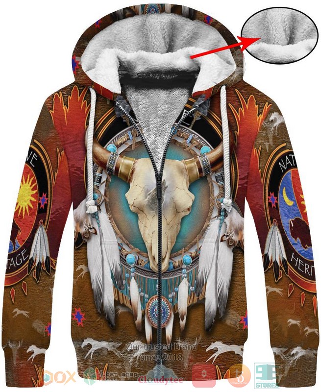 HOT Native Bison Skull brown All Over Printed 3D Shirt, Hoodie 8 Native Bison Skull brown 3D Shirt Hoodie 1 2 3 4 5 6 7