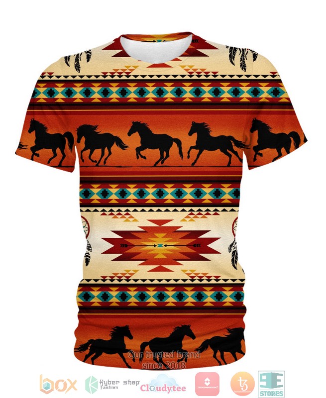 Native Horse Pattern 3D Shirt Hoodie 1 2 3 4 5 6