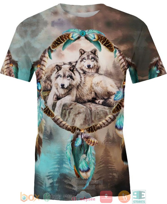 Native Lovely Wolf 3D Shirt Hoodie 1