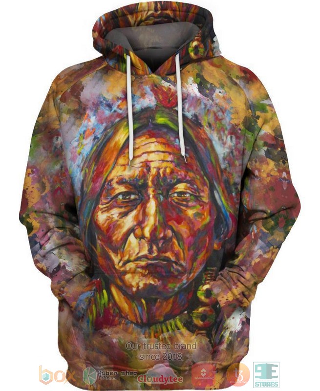 Native Old American brown 3D Shirt Hoodie