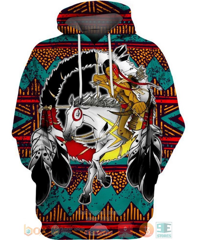 Native Warrior Horse 3D Shirt Hoodie