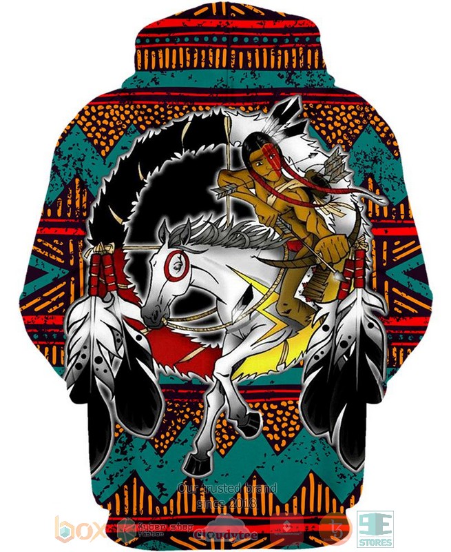 HOT Native Warrior Horse All Over Printed 3D Shirt, Hoodie 3 Native Warrior Horse 3D Shirt Hoodie 1 2