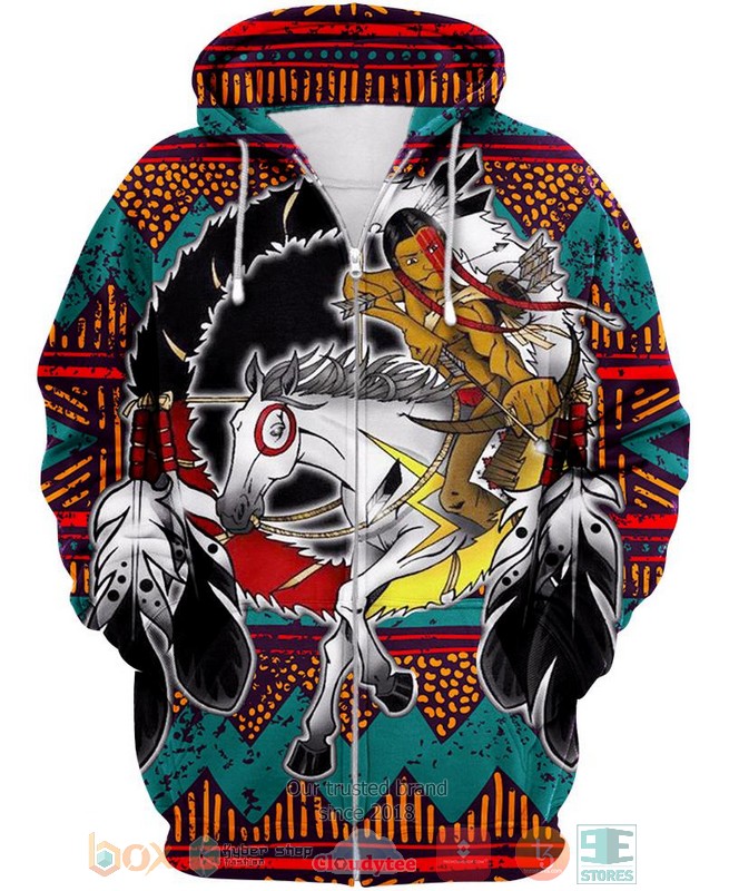 HOT Native Warrior Horse All Over Printed 3D Shirt, Hoodie 5 Native Warrior Horse 3D Shirt Hoodie 1 2 3 4
