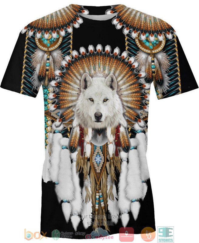 Native Wolf 3D Shirt Hoodie 1
